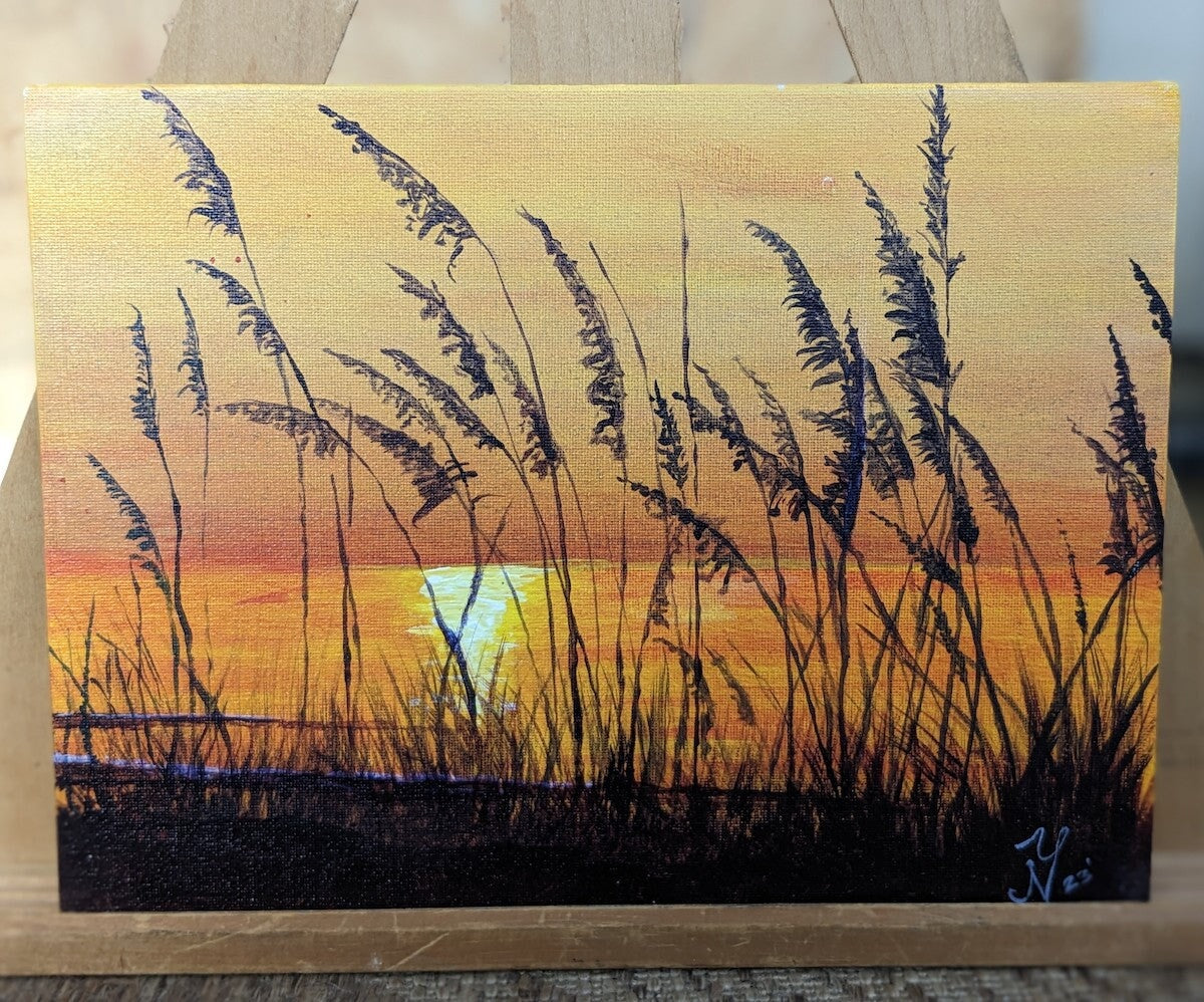 "Sea Oats at Sunset" Original Prison Art fine prison art original art Joseph Yasurek