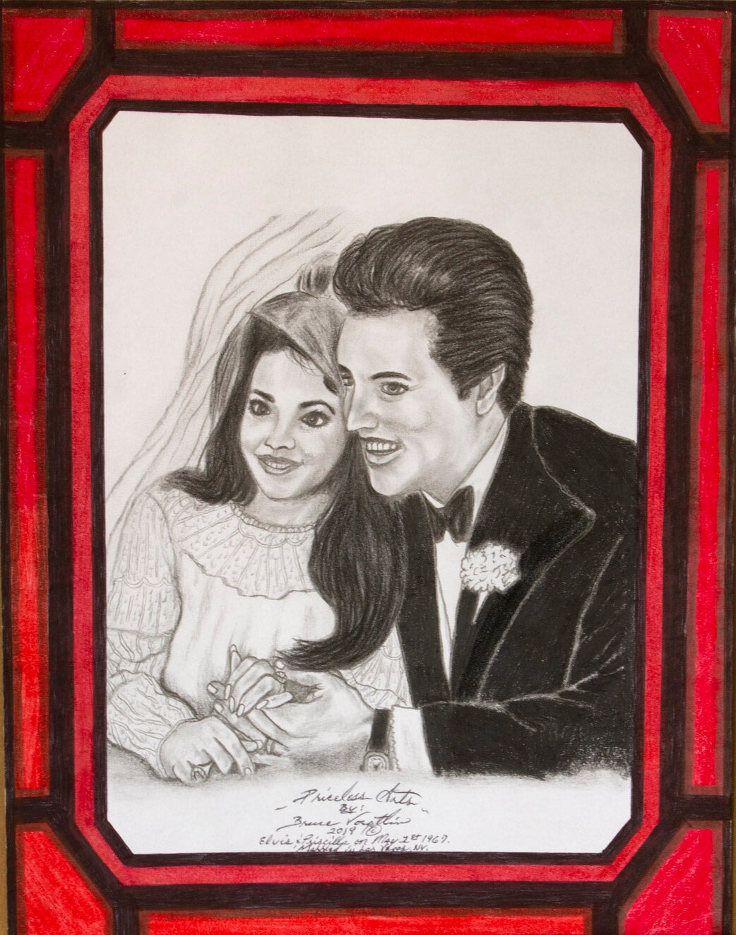 "Elvis x Prissily" Original Prison Art fine prison art original art Bruce Voetlin