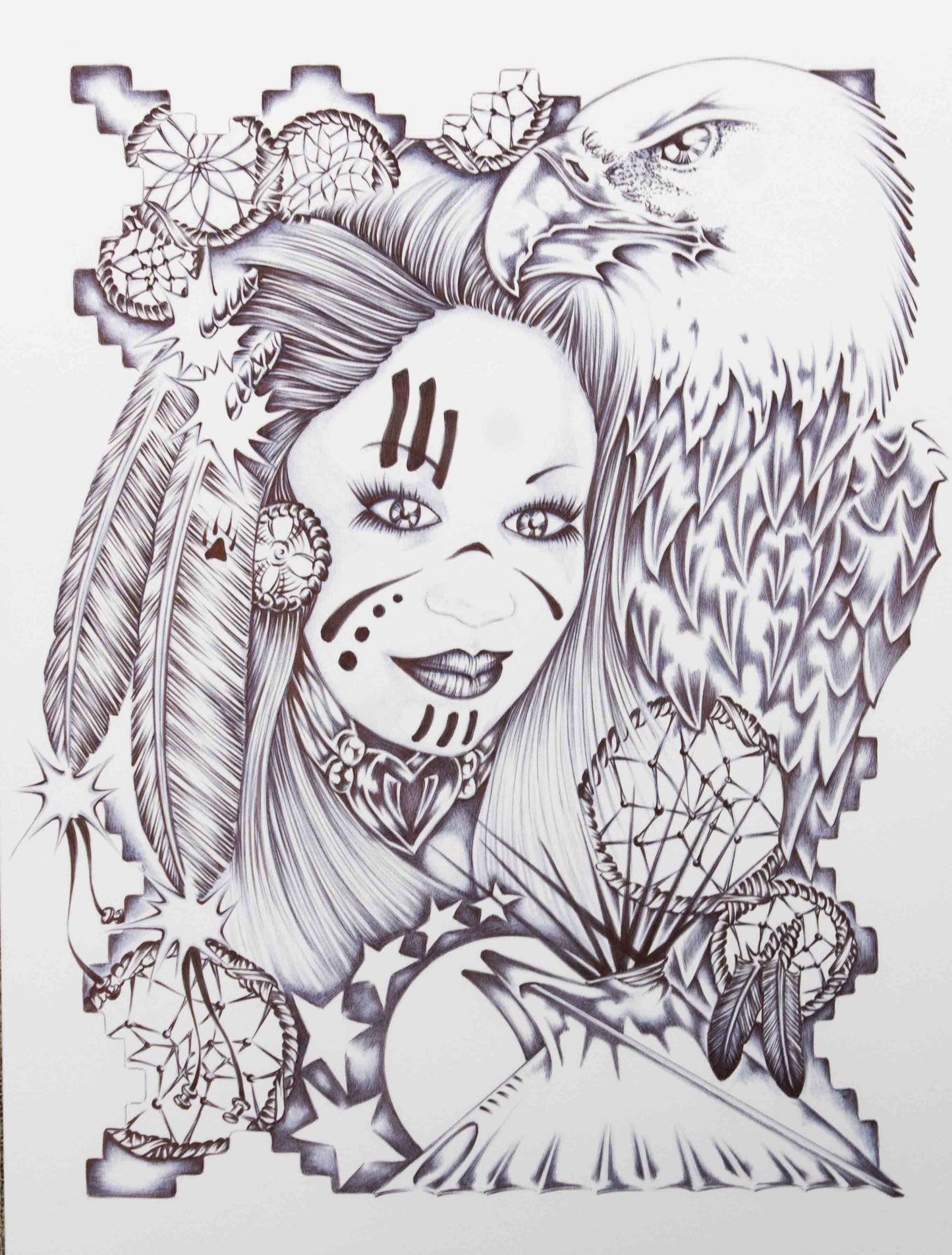 "Dream Keeper" prison art original art Harold Nakai