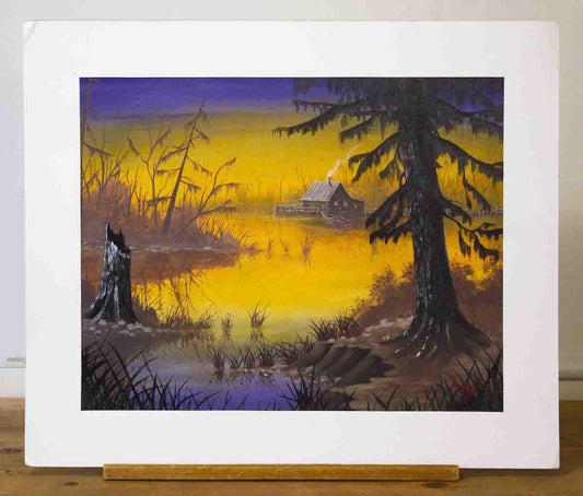 "Morning in the Swamp" prison art original art David Richards 