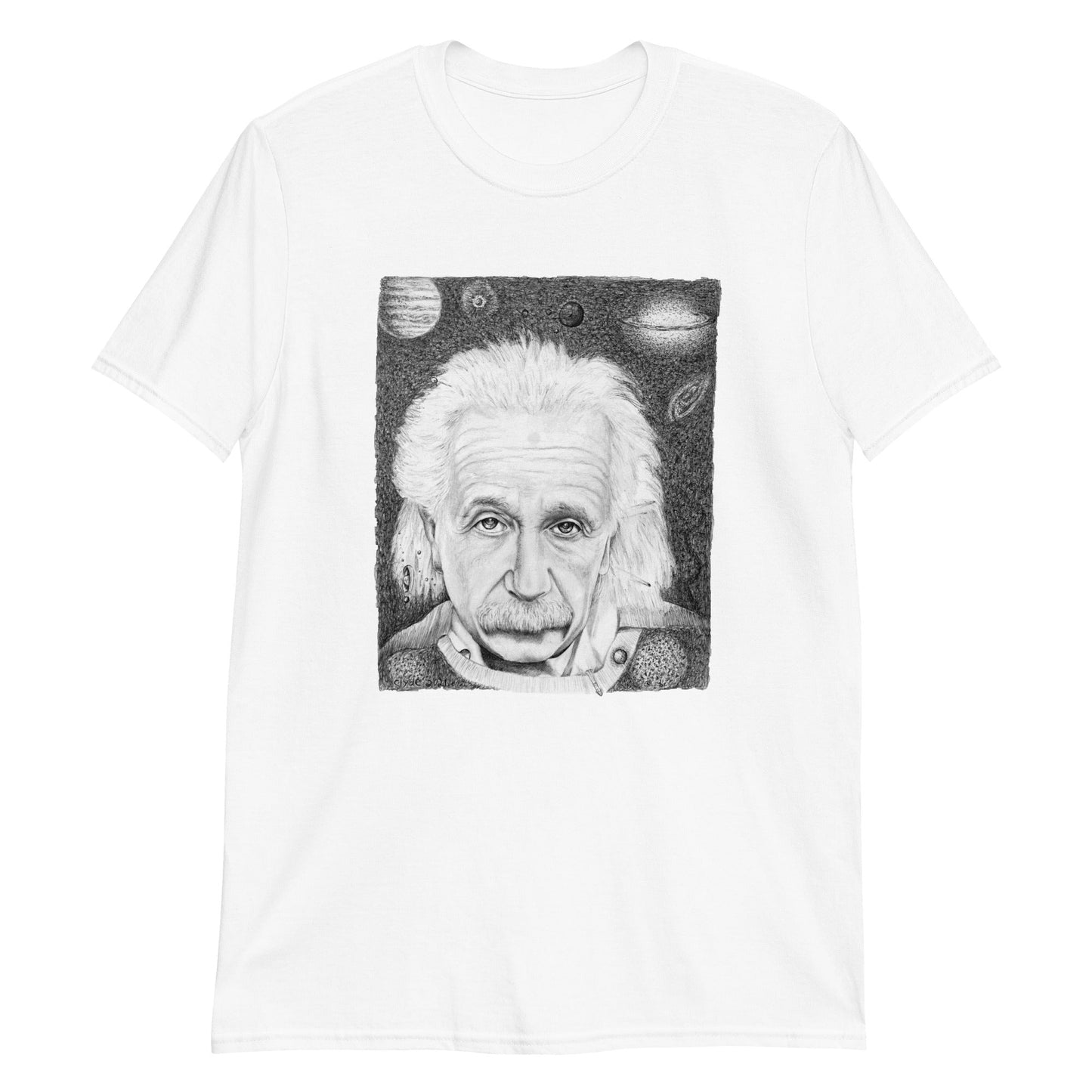 "Einstein" prison art Print on Demand Clyde S. Thompson Short Sleeves T-Shirt Small