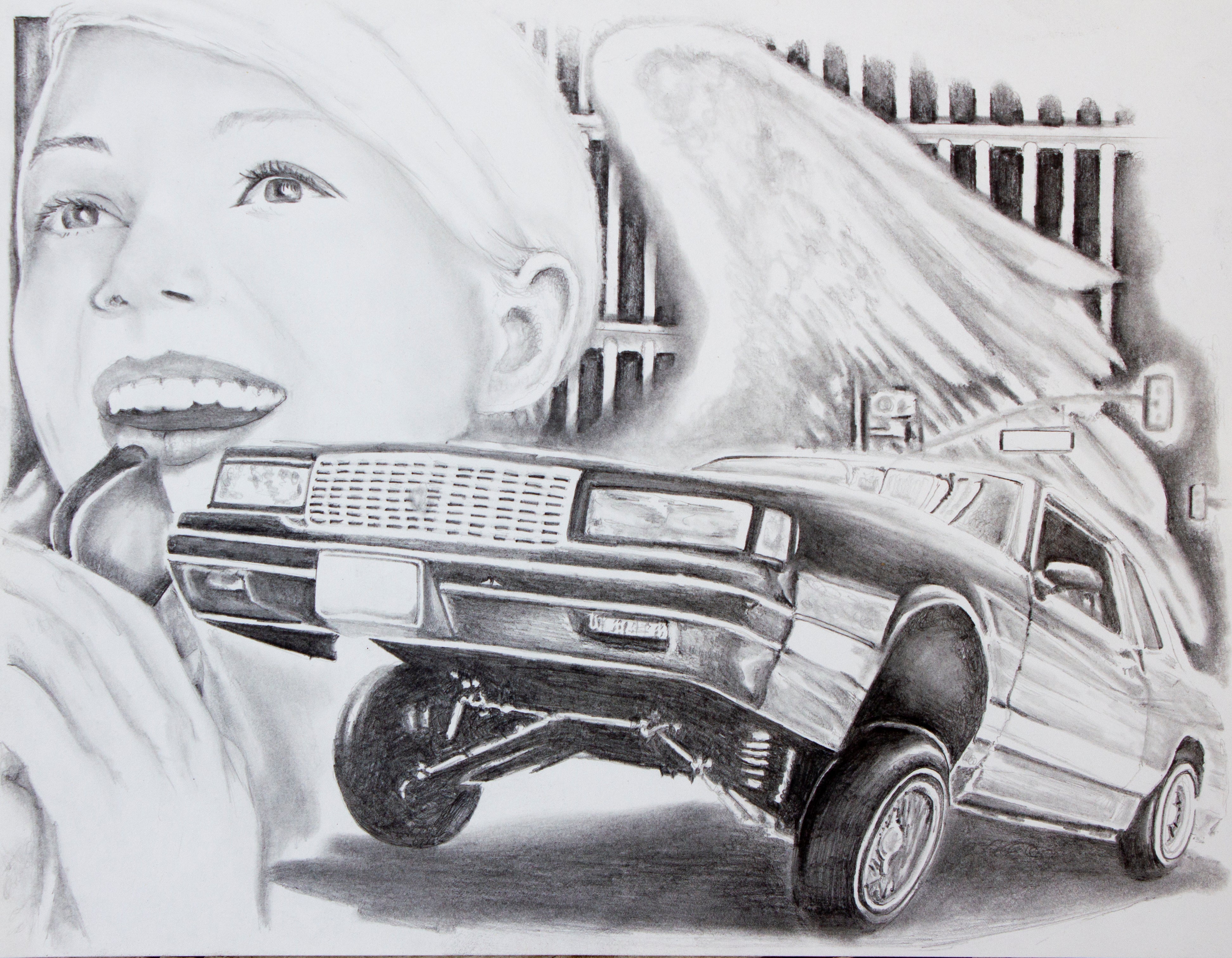 Lowrider Car Drawings In Pencil