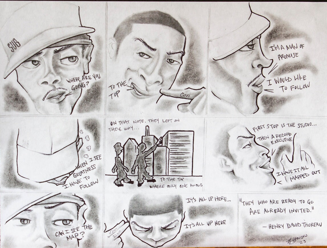 "Comic Strip #2" Original Prison Art fine prison art original art Nicholas Showers-Glover 