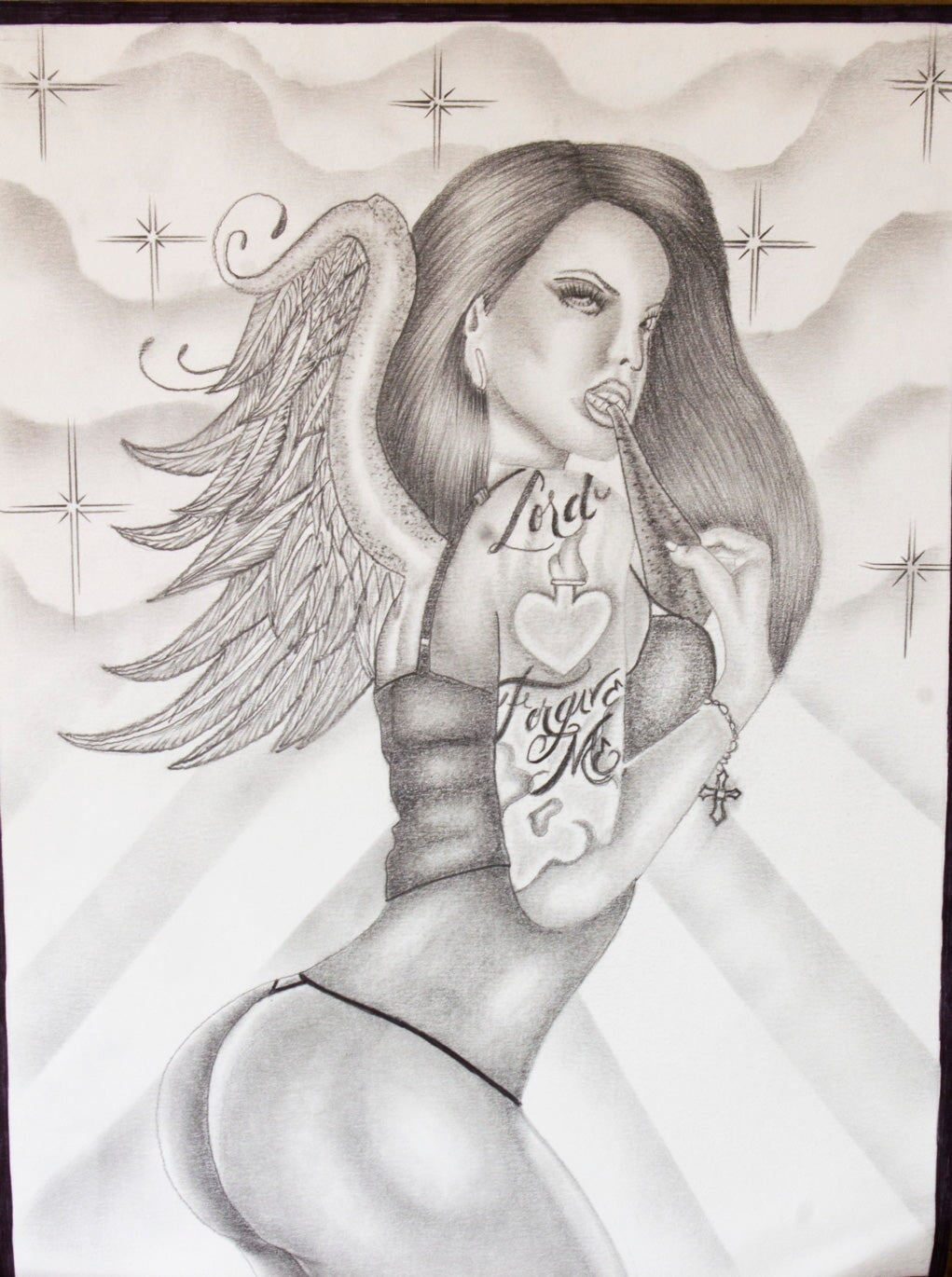 "Angel women #3" Original Prison Art fine prison art original art Dylan Tennyson 