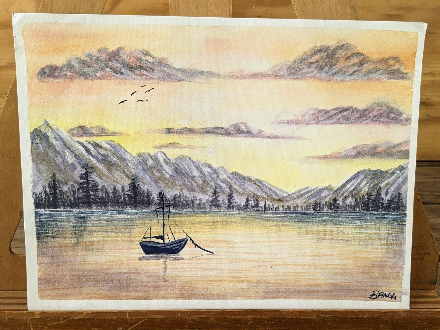 "A Boat on the Lake" Original Prison Art fine prison art original art Brian Bragg 