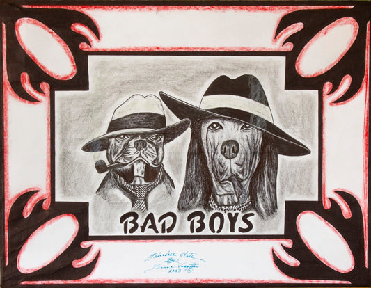"Bad boys" Original Prison Art fine prison art original art Bruce Voetlin 