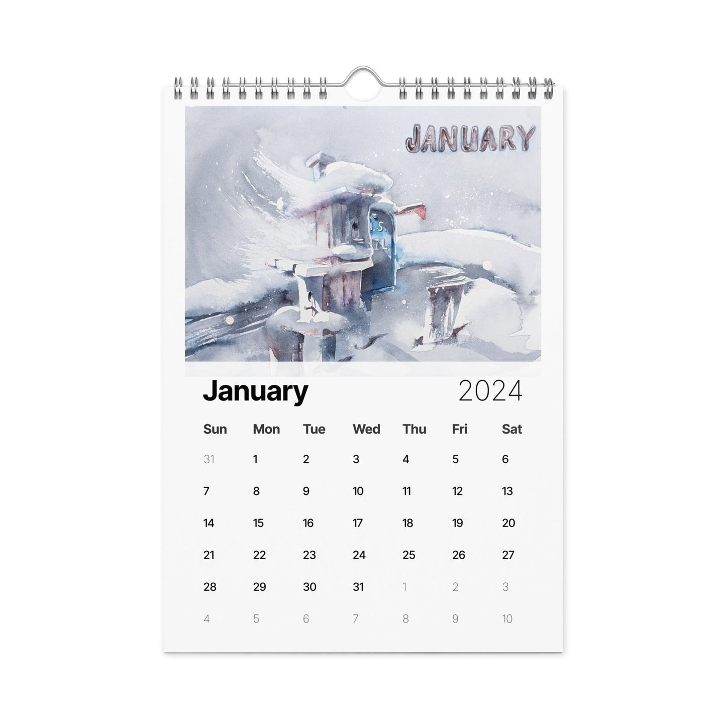 2024 Calendar in Watercolors by Allen Hudson fine prison art Print on Demand Allen Hudson 