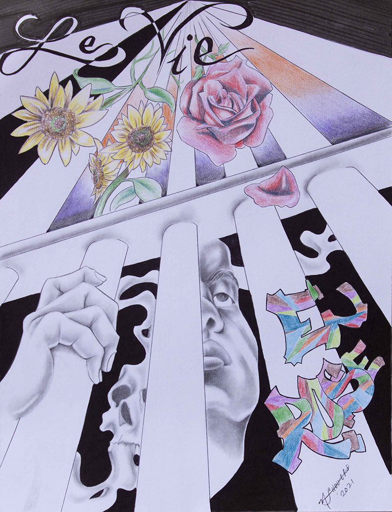 "La vie en rose" - Nicholas Showers-Glover prison art original art Nicholas Showers-Glover 