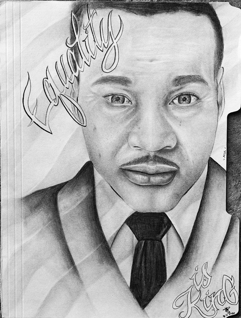 "Martin Luther King" - Bee Vue prison art original art Bee Vue 