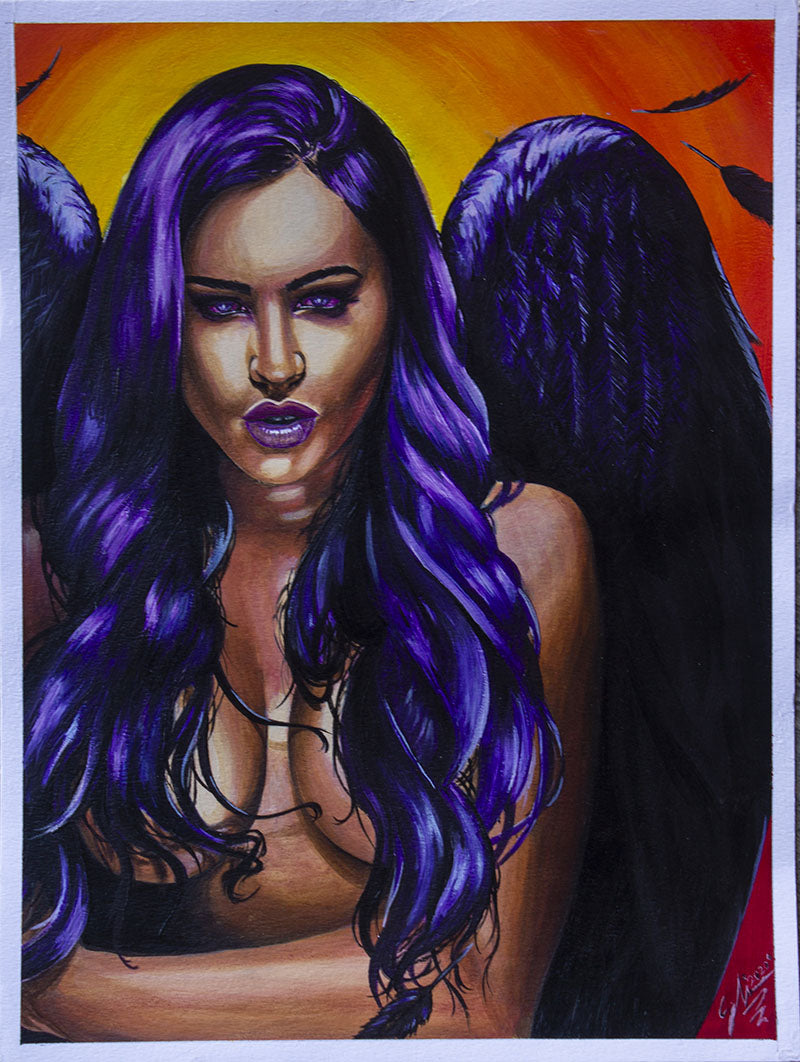 "Purple Feathers" - Clifton Garrett Sherer prison art original art Clifton Garrett Sherer 