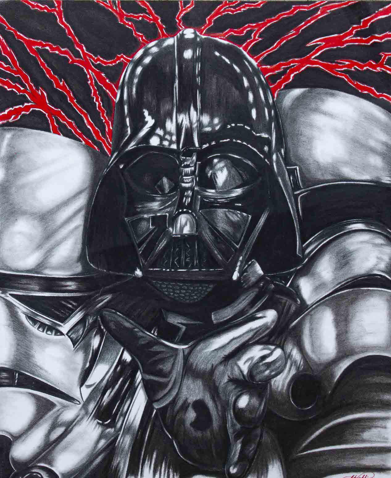 "The dark force" prison art original art Joshua Willis 