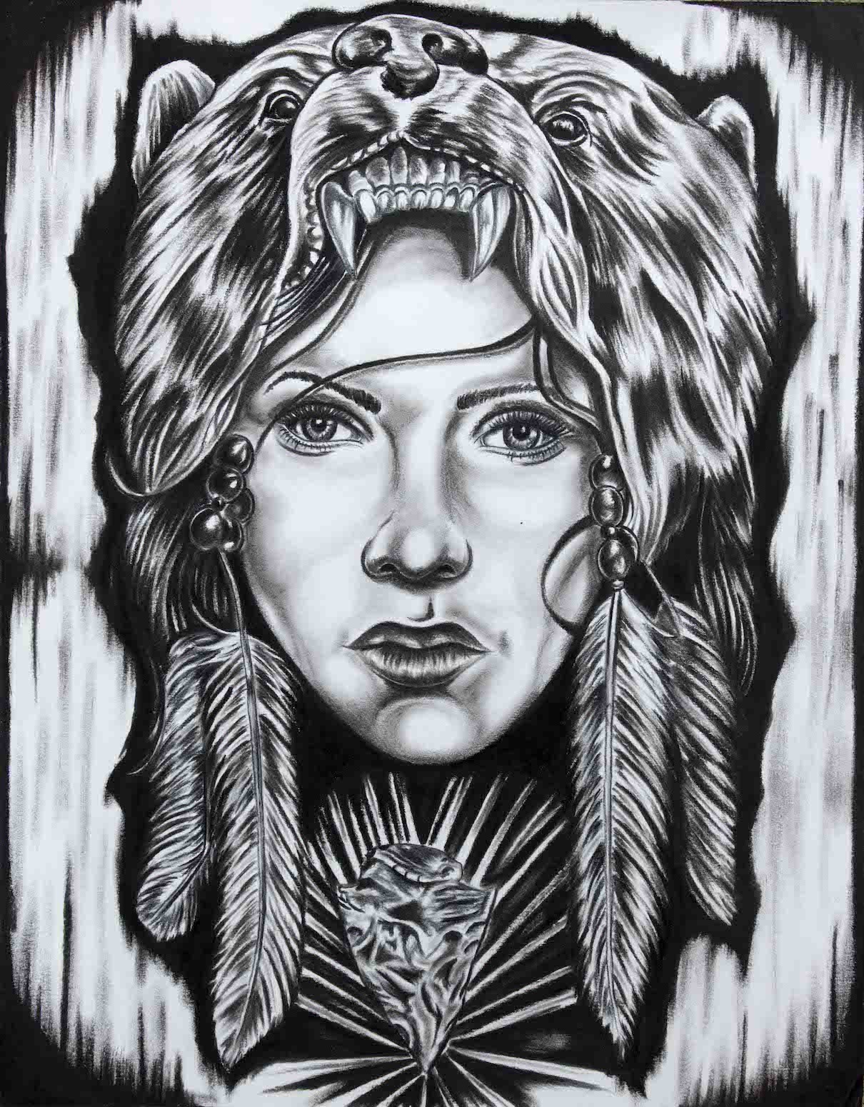 "Native beauty" prison art original art Joshua Willis 