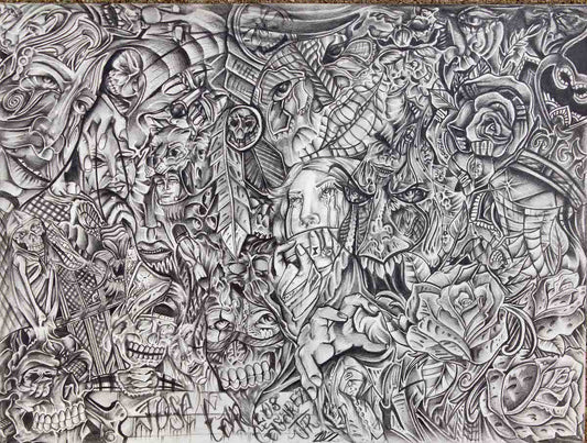 "Untitled" prison art original art Jose Carlos Casarez 