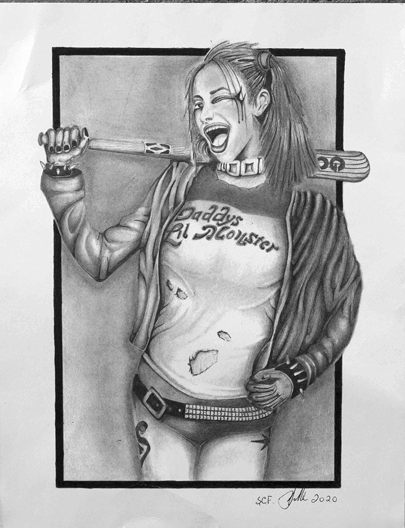 "Harley Quinn" - Christopher Sullivan prison art original art Christopher Sullivan 