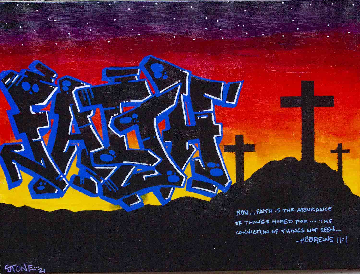 "Faith" prison art original art Gregory Stone 