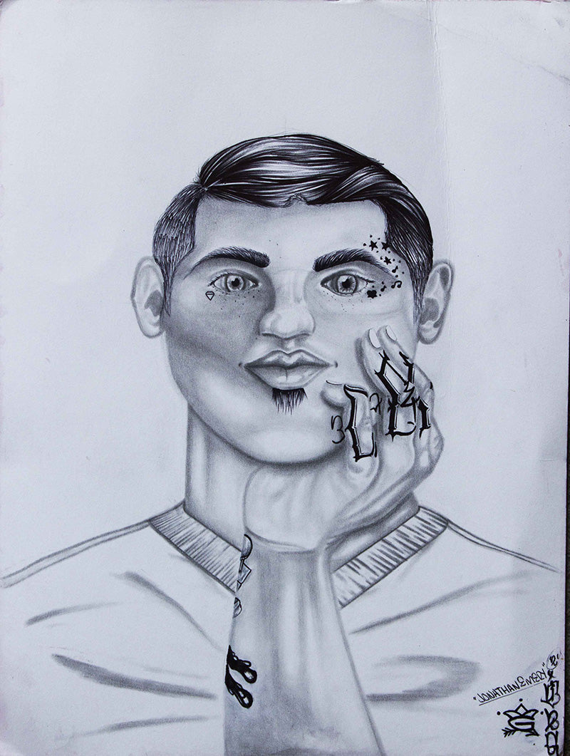 "Self portrait" - Jonathan Emery prison art original art Jonathan Emery 