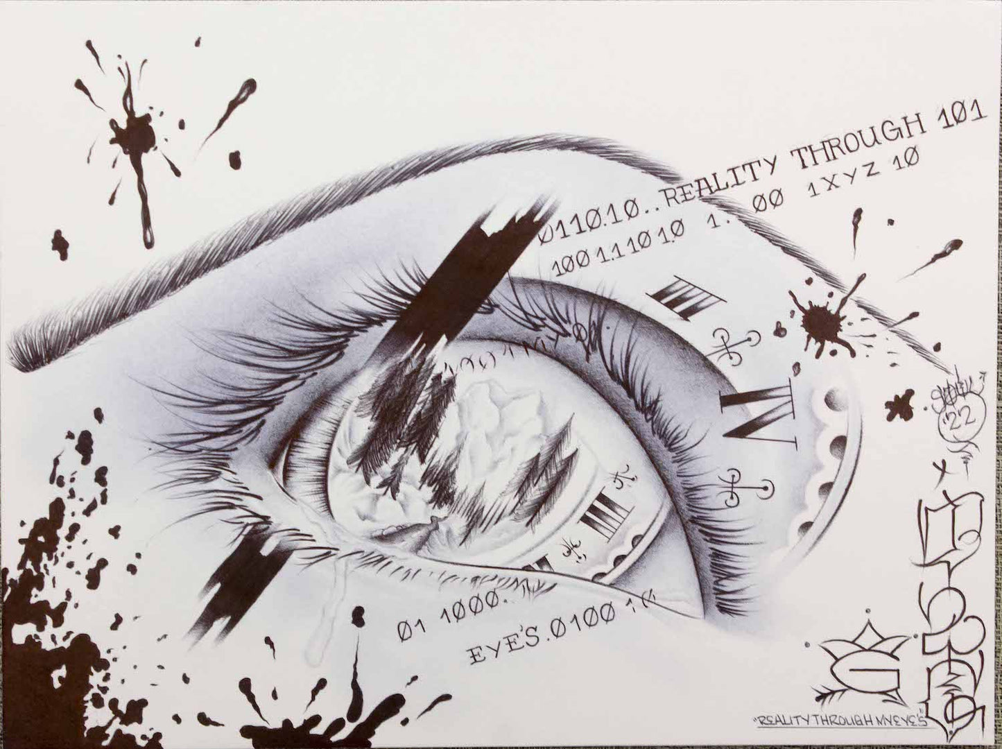 "Reality through my eyes" prison art original art Jonathan Emery 