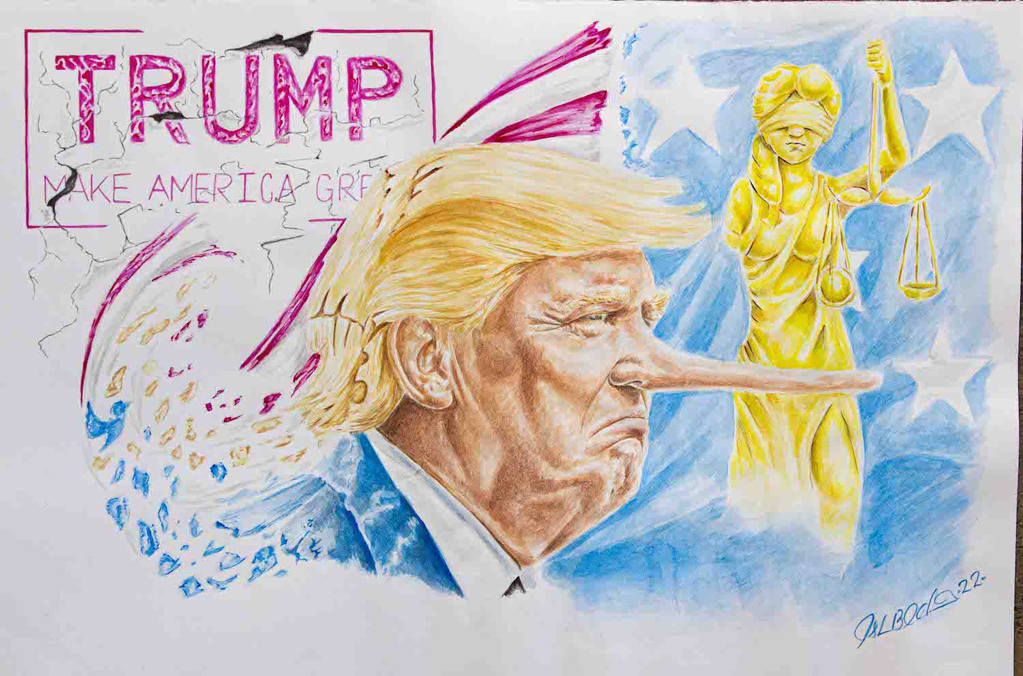 "Trump Exempt" prison art original art Joshua Baldwin 