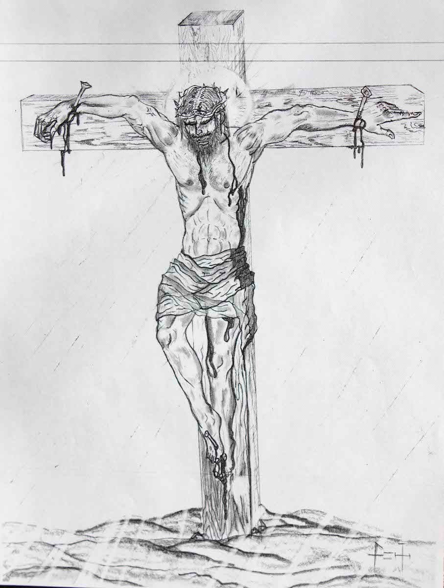 "the-Cruscifixtion-of-christ-" prison art original Kasey Arrington 