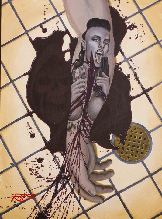 "Mandatory Suicide" prison art original art Mario Rios 
