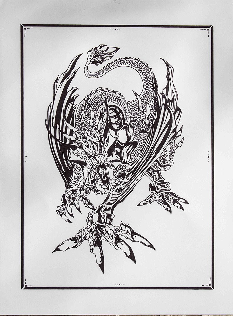 "Black Dragon" - Mez Hargrove prison art original art Mez Hargrove 
