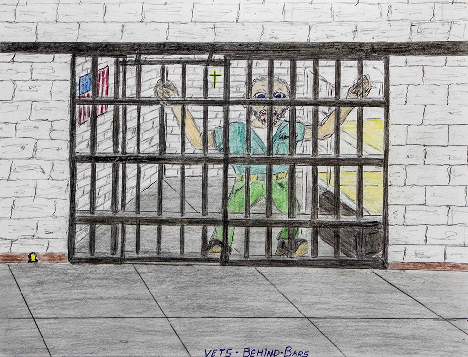 "Veterans behind bars #2" - Norman L. Mayes prison art original art Norman L. Mayes 