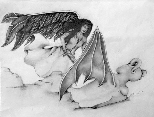 "Slay your demons" - Sarah Ann Beaudoin prison art original art Sarah Ann Beaudoin 