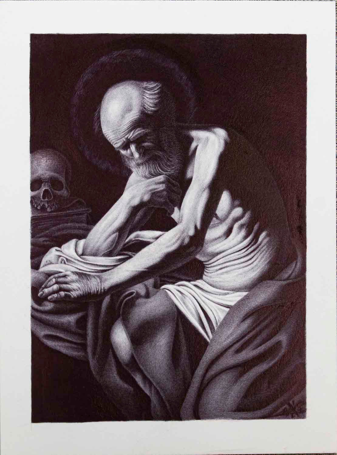 "Contemplation of life & death" prison art original art The Exile 