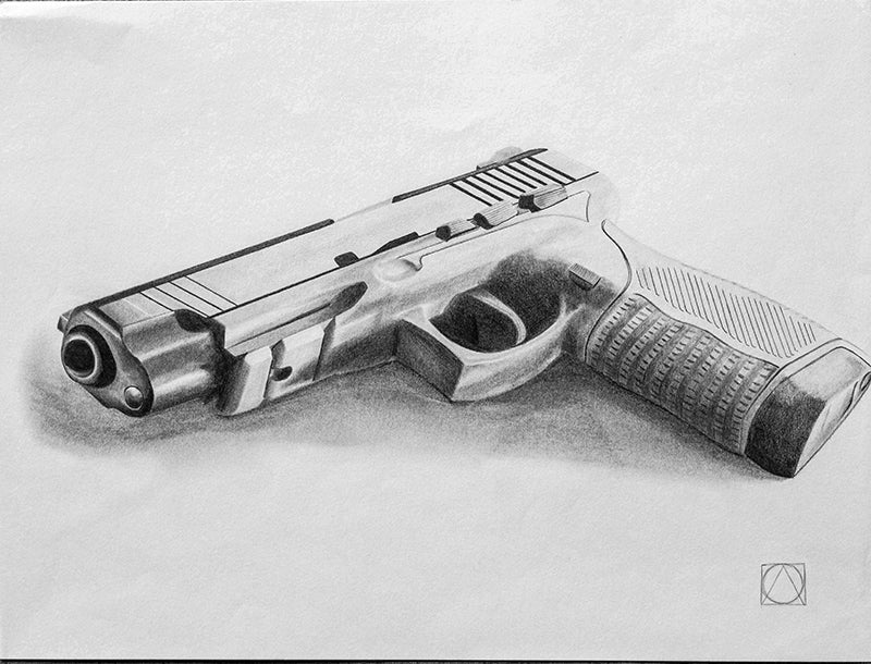 "Pistol" - Claude Johnson prison art original art Claude Johnson 