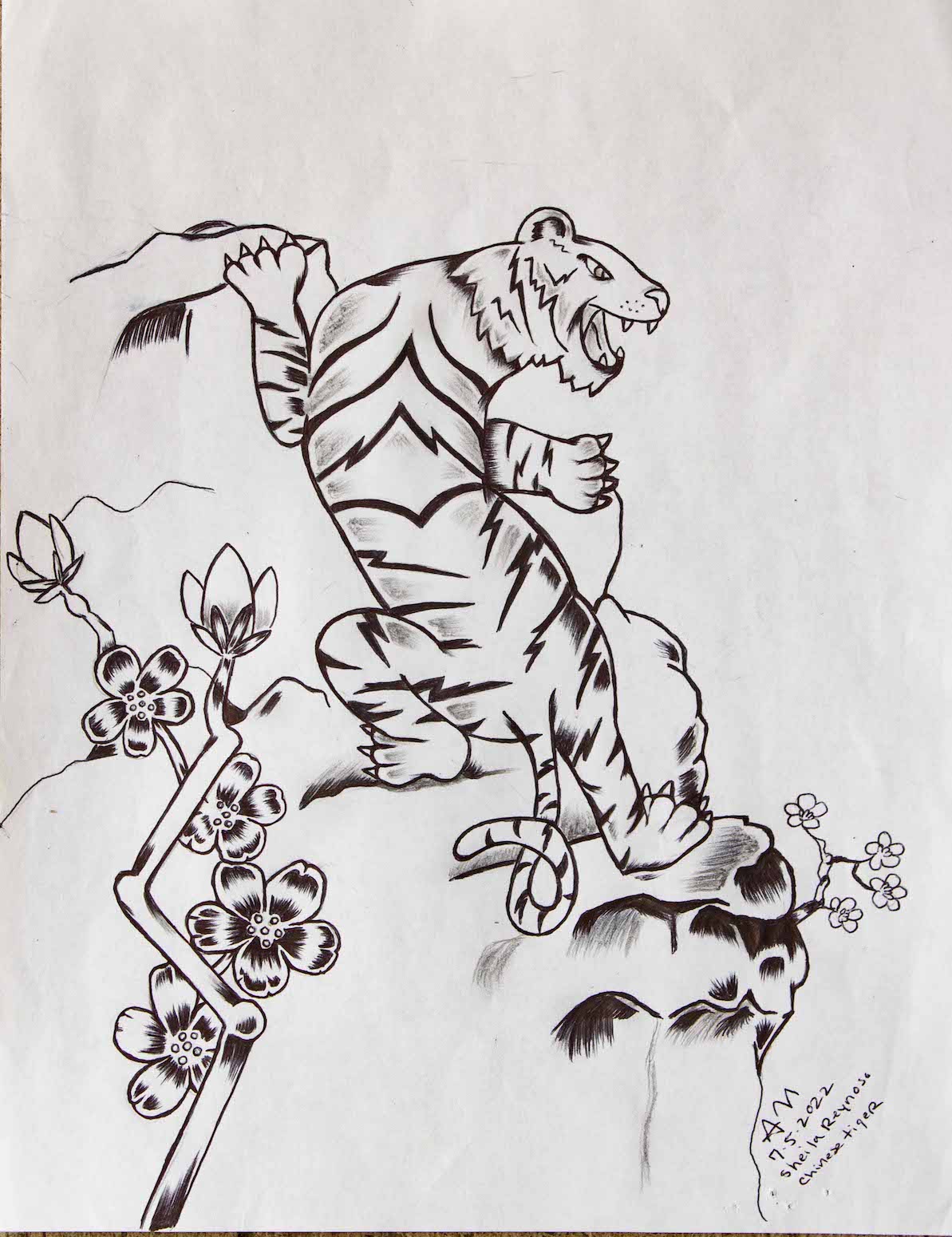"Japanese tiger" prison art original art Sheila Reynoso 