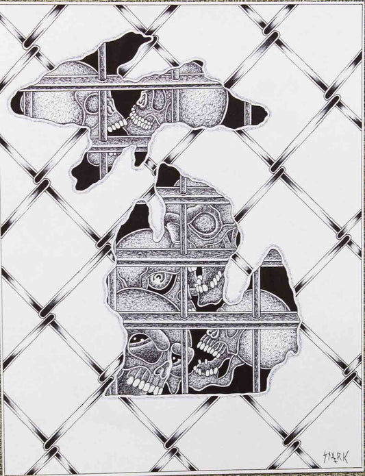 "Skulls" prison art original art Chris Stark 