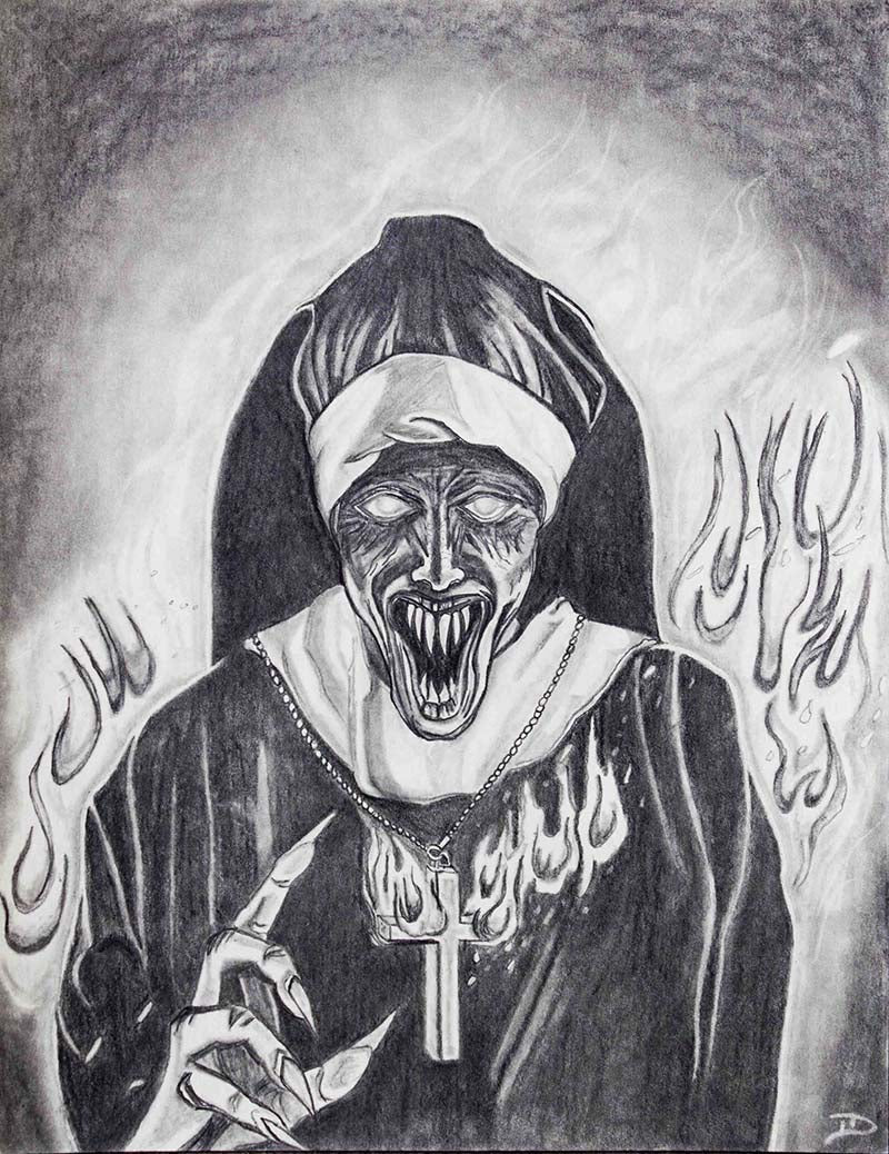 "The Nun" - Jason Duerr prison art original art Jason Duerr 