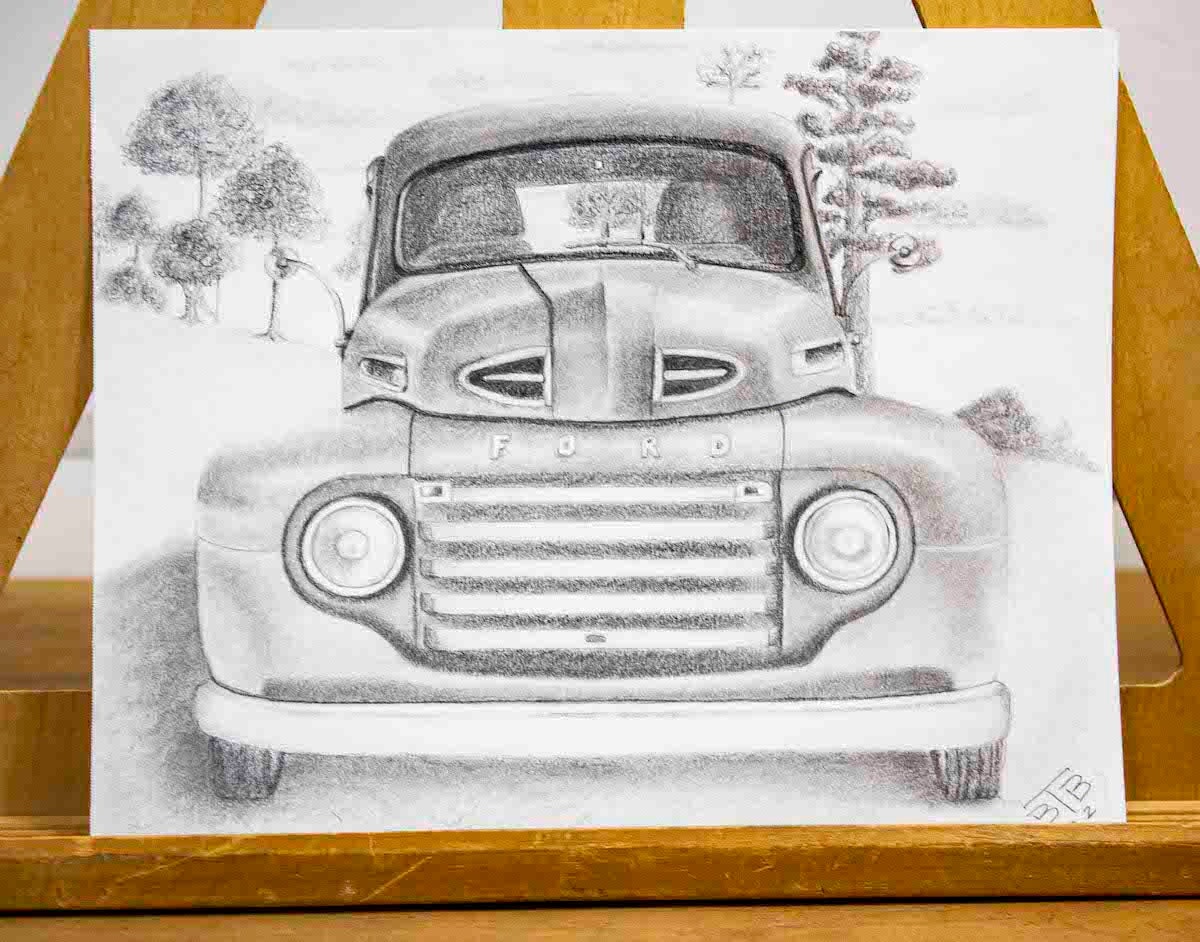 Back when they were reliable, ford truck sketch. : r/drawing