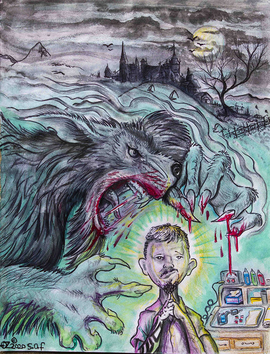 "Werewolf" - Shawn Osborne prison art original art Shawn Osborne 