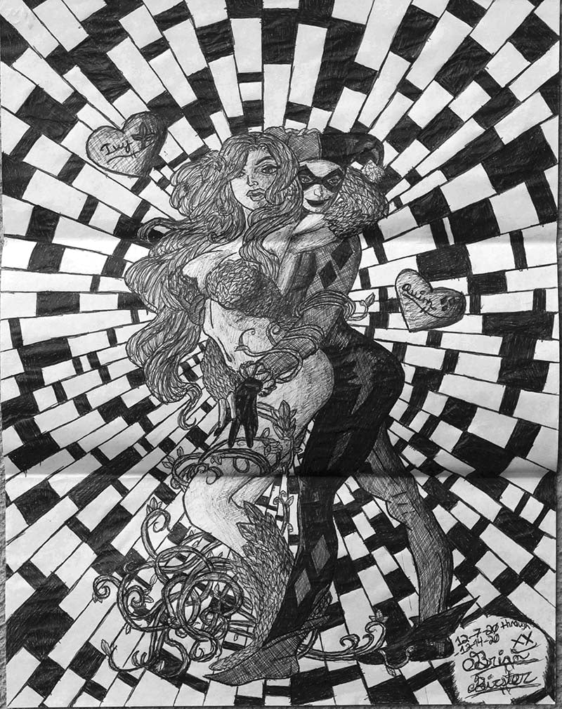 "Ivy & Quinn" - Brian Birster-Mrozik prison art original art Brian Birster-Mrozik 