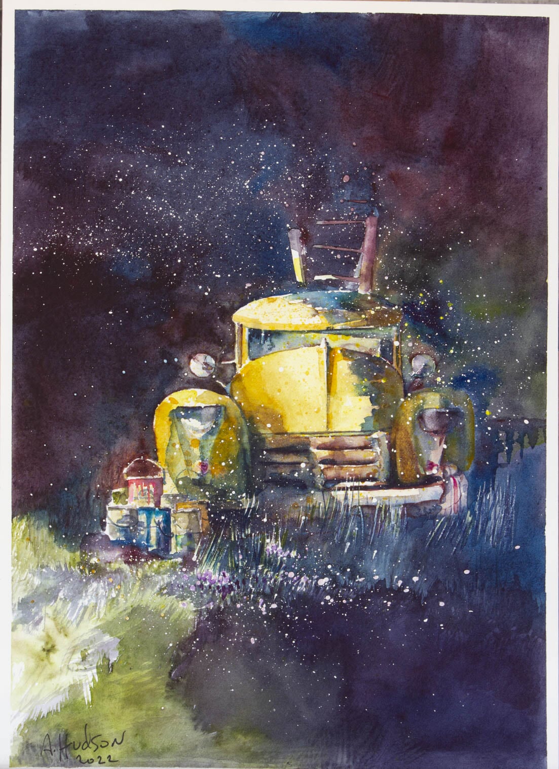 "The Painter's Truck" fine prison art original art Allen Hudson 