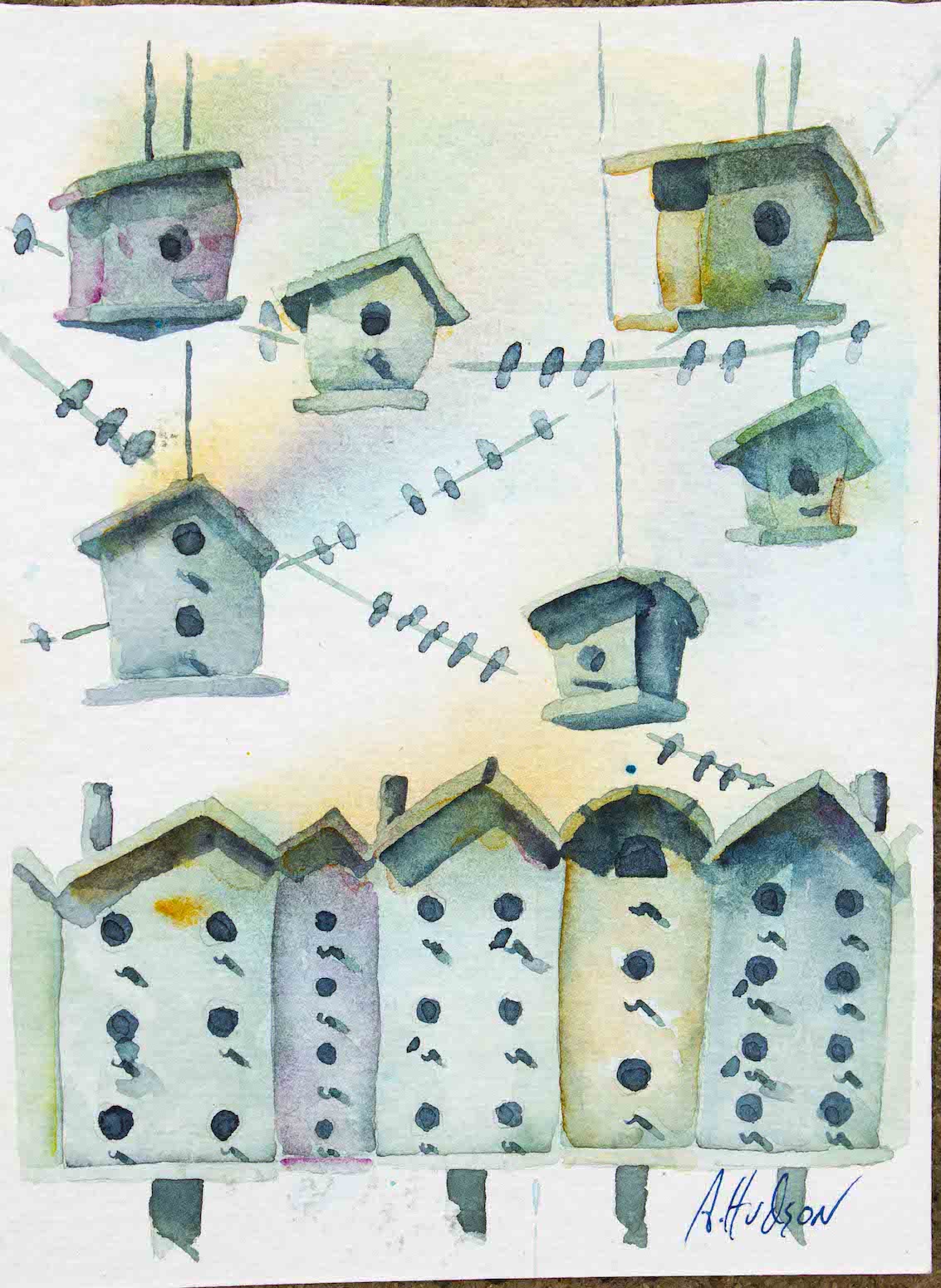 "Bird Street" prison art original art Allen Hudson 