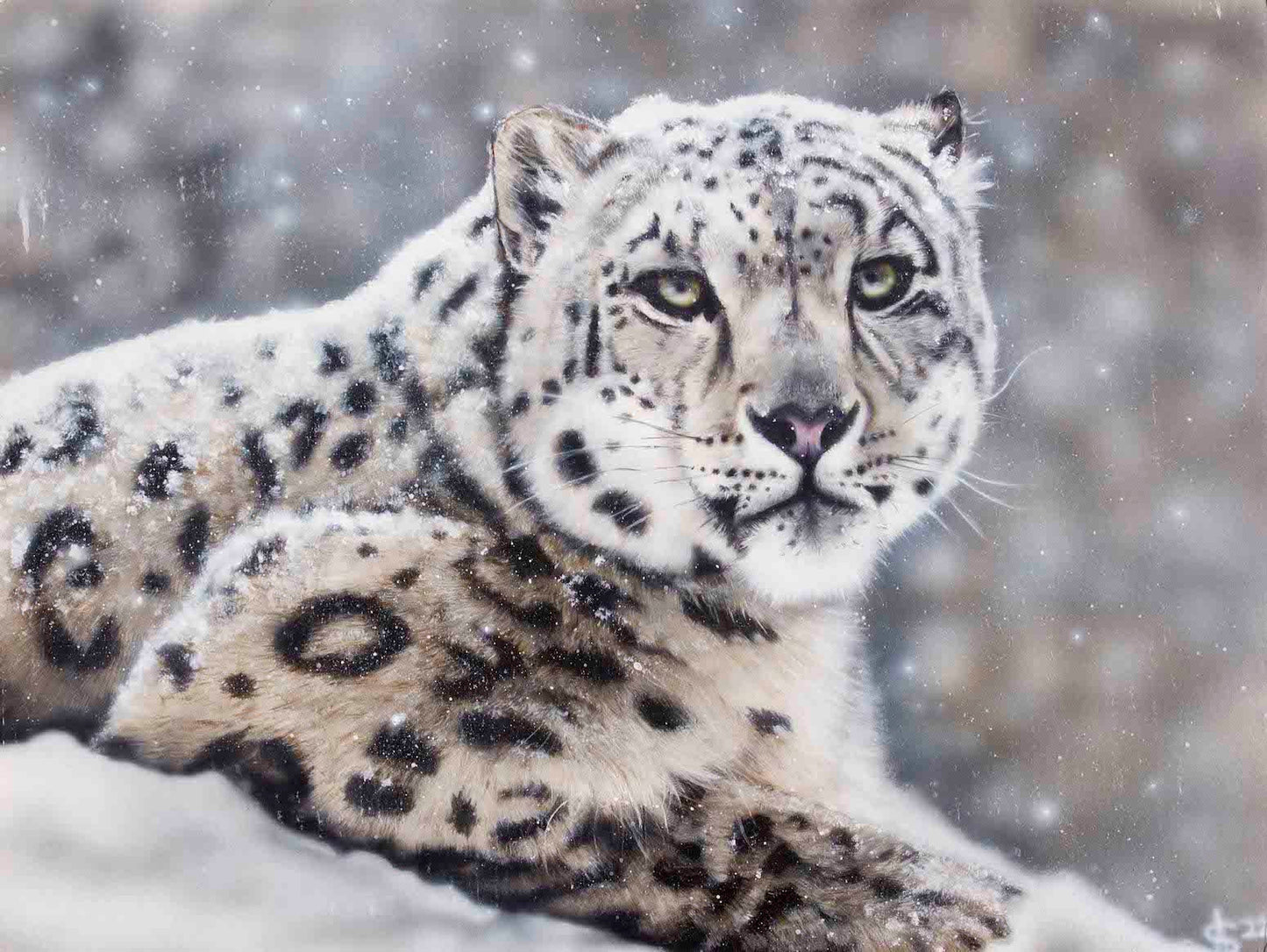"Snow leopard" prison art original art Armando Soto 