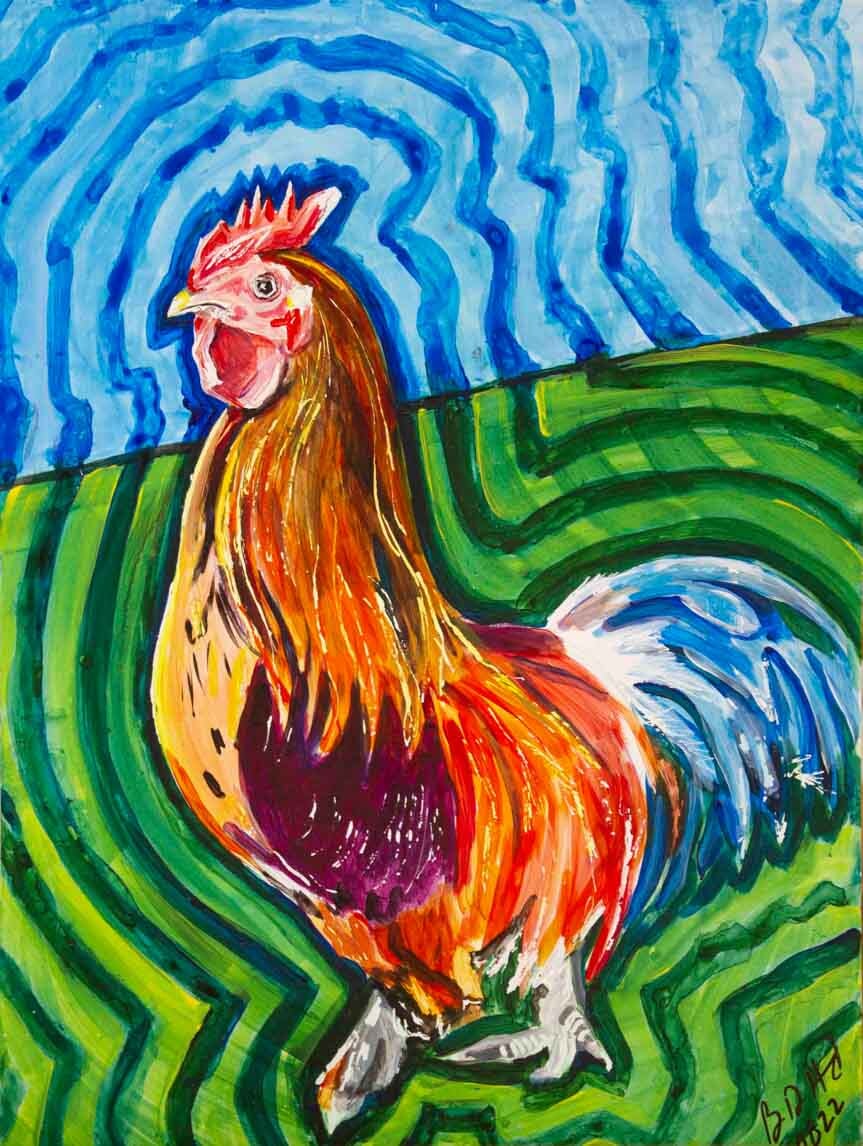 original-prison-art-colorful-rooster-brian-hindson