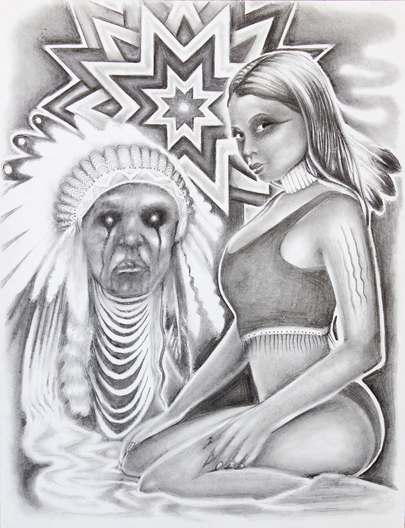 "Native" - Clyde Lincoln prison art original art Clyde Lincoln 