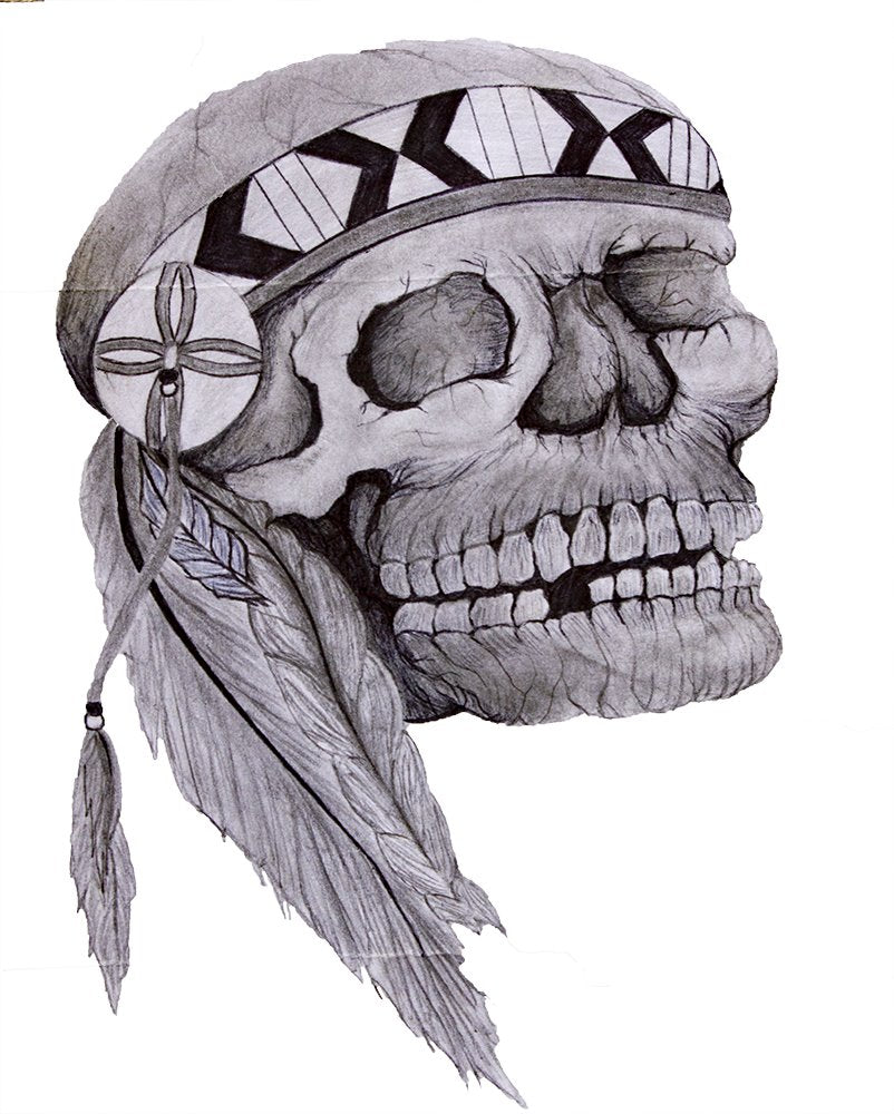 "Indigenous skull" - Joshua Harmon prison art original art Joshua Harmon 