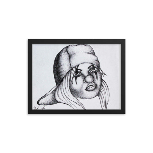 "Clown girl" prison art Print on Demand Brandon Kleppe Framed Print Small