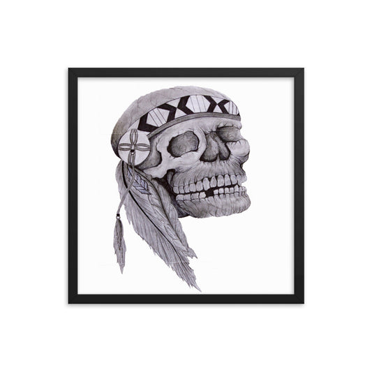 "Indigineous Skull" prison art Print on Demand Joshua Harmon Framed Print Small
