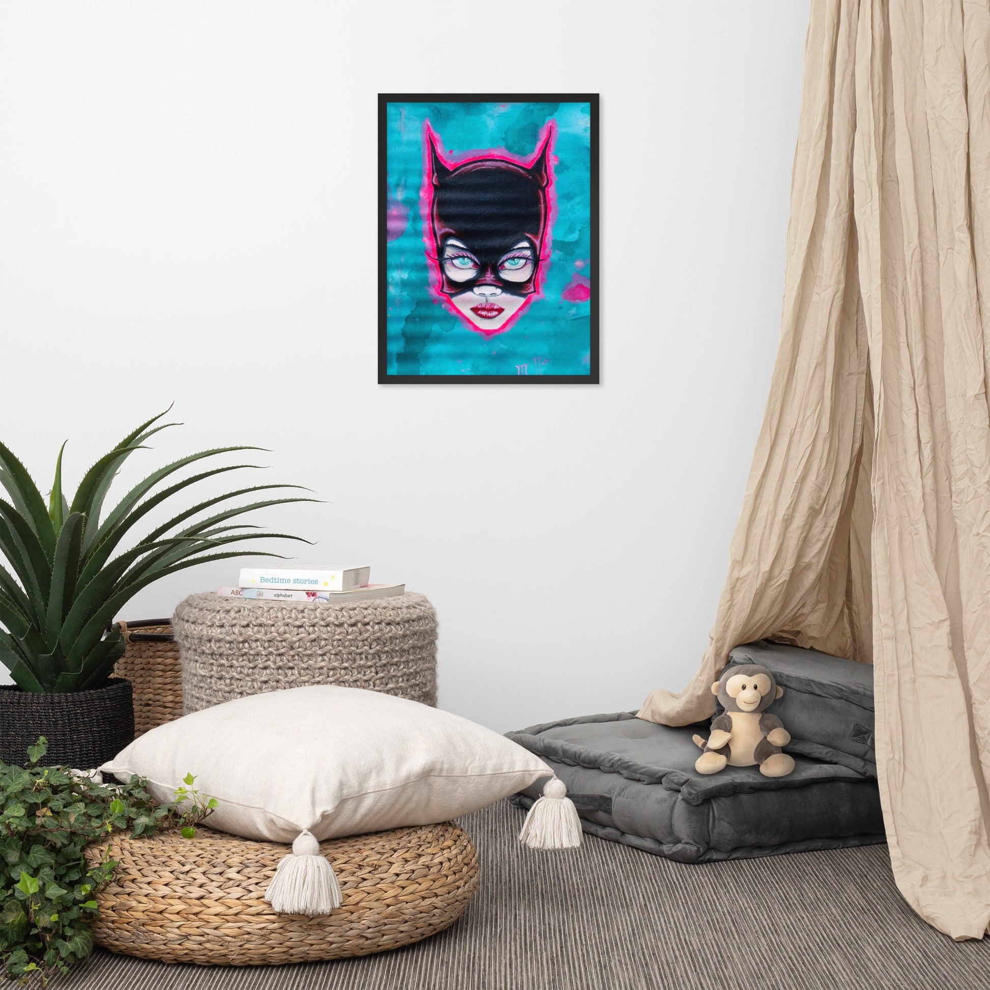 "Catwoman" prison art Print on Demand Michael Cannon Framed Print Large