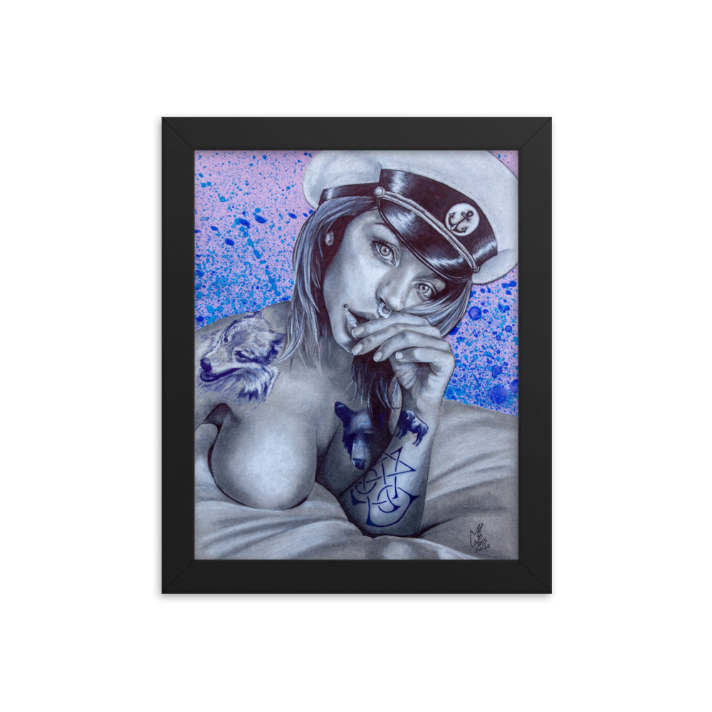 "Captain of her own fate" prison art Print on Demand Jeremy Moss Framed Print Small