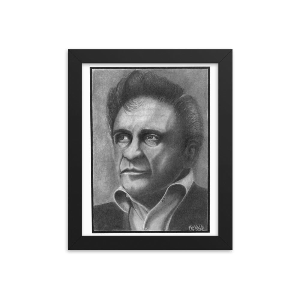 "Johnny Cash" prison art Posters, Prints, & Visual Artwork Christopher Sullivan Framed Print Small