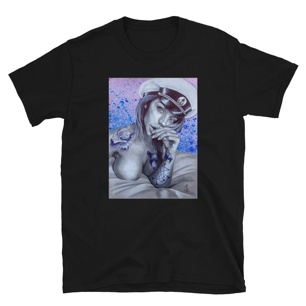 "Captain of her own fate" prison art Print on Demand Jeremy Moss Short Sleeves T-Shirt Small