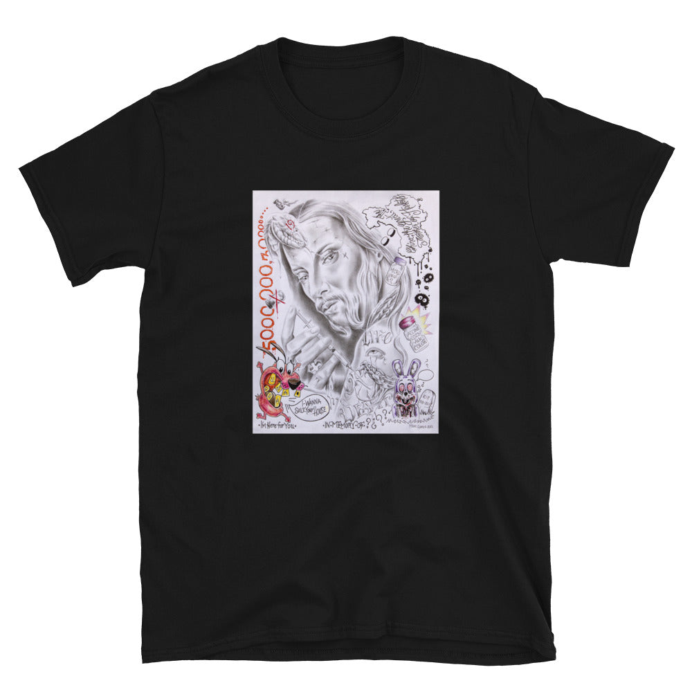 "2020 Covid theories" prison art Print on Demand Mark Garza Short Sleeves T-Shirt Small