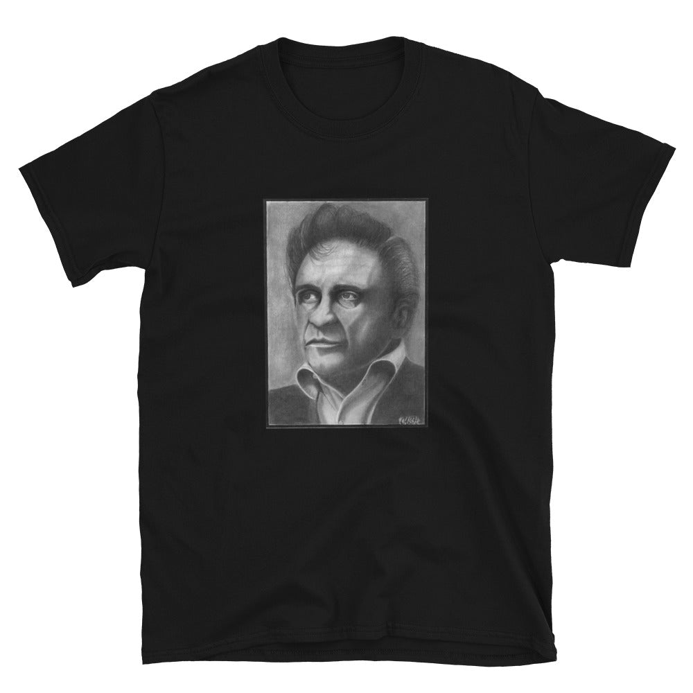 "Johnny Cash" prison art Print on Demand Christopher Sullivan Short Sleeves T-Shirt Small