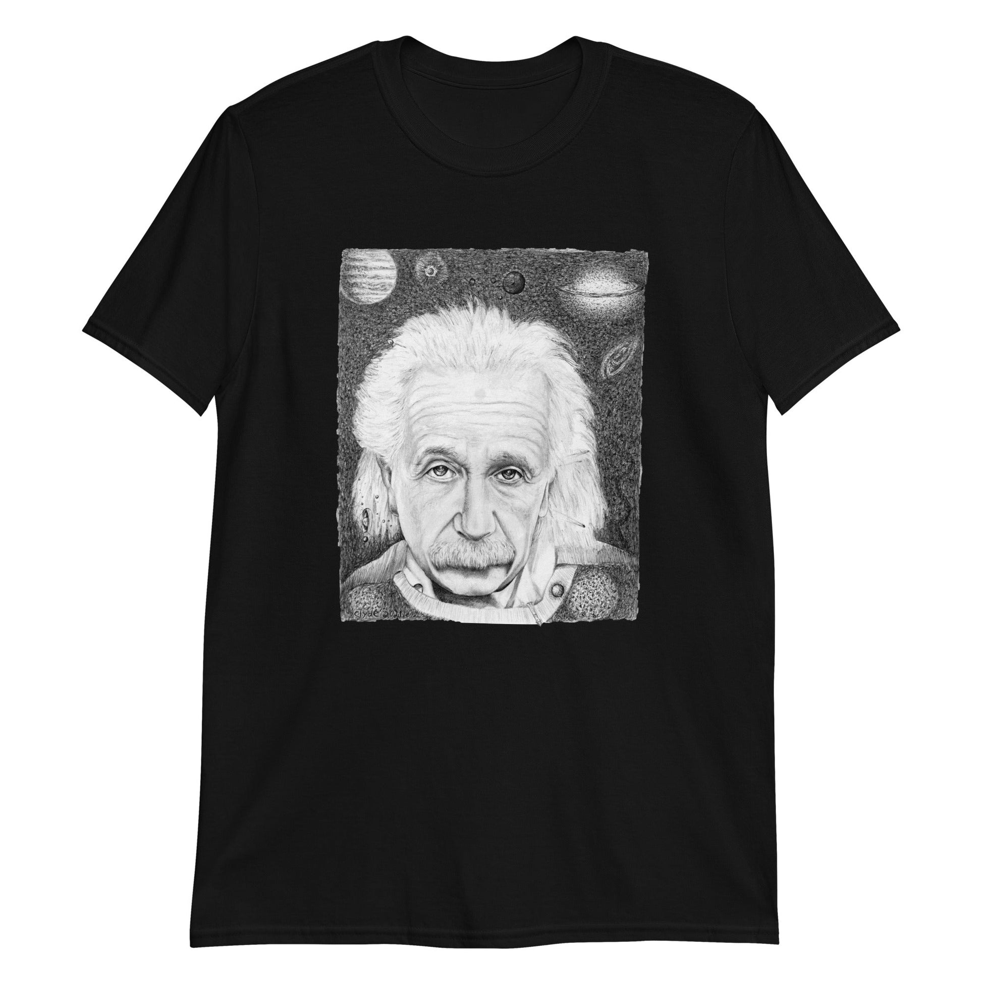"Einstein" prison art Print on Demand Clyde S. Thompson Short Sleeves T-Shirt Small